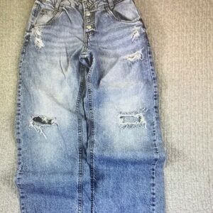 Zara Light Blue Distressed Boyfriend Jeans